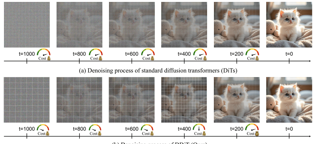 3.5x Faster Image Generation: DDiT Dynamically Resizes Patches in Diffusion Transformers